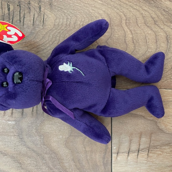 Tags Attached Princess Diana Ty Beanie Baby "Princess" Teddy Bear - Picture 7 of 8